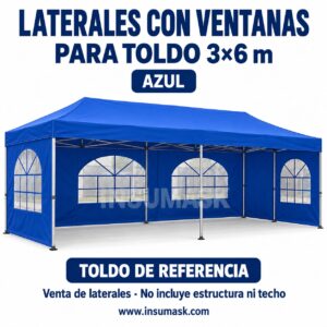 LATERAL CON VENTANAS 3X6 AZUL